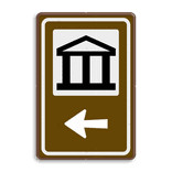 Routebord BW101 (bruin) - 1 pictogram met aanpasbare pijl