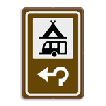 Routebord BW101 (bruin) - 1 pictogram met aanpasbare pijl