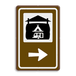 Routebord BW101 (bruin) - 1 pictogram met aanpasbare pijl