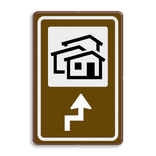 Routebord BW101 (bruin) - 1 pictogram met aanpasbare pijl