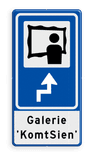 Routebord BW101 (blauw) - 1 pictogram met aanpasbare pijl en tekstvlak