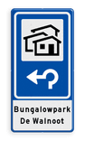 Routebord BW101 (blauw) - 1 pictogram met aanpasbare pijl en tekstvlak