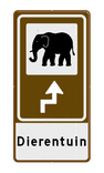 Routebord BW101 (bruin) - 1 pictogram met aanpasbare pijl en tekstvlak