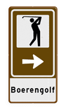 Routebord BW101 (bruin) - 1 pictogram met aanpasbare pijl en tekstvlak