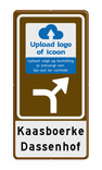 Routebord BW101 (bruin) - 1 pictogram met aanpasbare pijl en tekstvlak