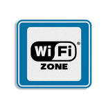 Vlak terreinbord 119x109mm - Pictogram WiFi-zone