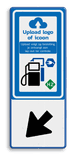Verkeersbord RVV BW101_SP19 met pijl en logo