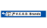 Verwijsbord object (blauw) - met 2 pictogrammen, 1 regel tekst en pijl