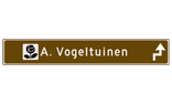 Verwijsbord toeristisch (bruin) - met 1 pictogram, 1 regel tekst en pijl