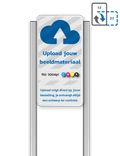 Portaalsysteem TS met informatiebord 2:1 met aluminium geborstelde staanders
