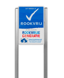 Portaalsysteem voor Rookvrij terrein - informatiebord met logo