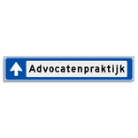 Verwijsbord KOKER Blauw/wit/zwart - met pijl, zonder pictogram - Klasse 3 reflecterend