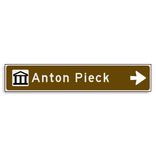 Verwijsbord KOKER Bruin/wit/zwart - pijl rechts, met 1 pictogram - Klasse 3 reflecterend