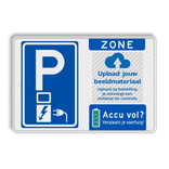Parkeerbord elektrische voertuigen bezoekers - met eigen logo - reflecterend