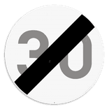 Verkeersbord SB250 C45 - Einde van de snelheidsbeperking opgelegd door het verkeersbord C43