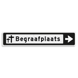 Verwijsbord KOKER Zwart/wit/zwart - pijl rechts, met 1 pictogram - Klasse 3 reflecterend