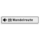 Verwijsbord KOKER Wit/zwart - pijl links, met 1 pictogram - Klasse 3 reflecterend