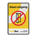 Informatiebord geen uitgang - 2:3 - ParkBee