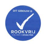 Sticker of bord dit terras is rookvrij tweetalig - reflecterend
