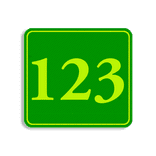 Autocollant numéro maison vert fluo classique pour conteneur