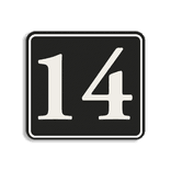 Autocollant numéro de maison blanc/noir classique pour conteneur