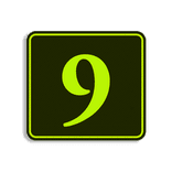 Autocollant numéro maison noir/jaune-vert classique pour conteneur