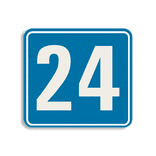 Autocollant numéro maison bleu/blanc pour conteneur moderne