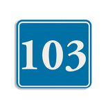 Autocollant numéro maison bleu/blanc classique pour conteneur