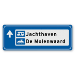 Parkeerroutebord 1 verwijzing - 1100x400mm - type Zwartewaterland
