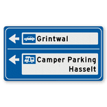 Parkeerroutebord 2 verwijzingen - 1100x600mm - type Zwartewaterland