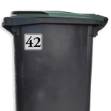 Container sticker Huisnummer wit/zwart | Modern