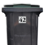 Container sticker Huisnummer wit/zwart | Modern