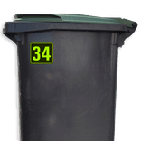 Container sticker Huisnummer Zwart/Geel-Groen | Modern