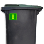 Container sticker Huisnummer Groen | Modern