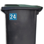 Container sticker Huisnummer blauw/wit | Modern