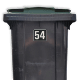 Container sticker Huisnummer zwart/wit | Modern