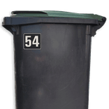 Container sticker Huisnummer zwart/wit | Modern