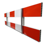 Afzethek kunststof 250cm reflecterend rood wit - gekoppeld - t.b.v. A-standaards