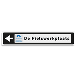 Verwijsbord KOKER Zwart/wit/zwart - pijl links, met 1 pictogram - Klasse 3 reflecterend
