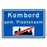 Plaatsnaambord 1180x800mm RVV H02b - Einde bebouwde kom