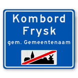Plaatsnaambord 1180x1000mm RVV H02d - Einde bebouwde kom