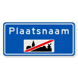 Plaatsnaambord 1400x650mm RVV H02a - Einde bebouwde kom