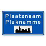 Plaatsnaambord 1400x800mm RVV H01c - Begin bebouwde kom