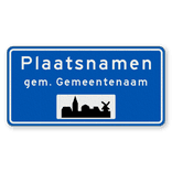 Plaatsnaambord 1600x800mm RVV H01b - Begin bebouwde kom