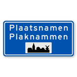 Plaatsnaambord 1600x800mm RVV H01c - Begin bebouwde kom