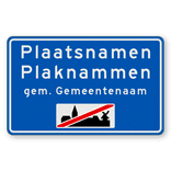 Plaatsnaambord 1600x1000mm RVV H02d - Einde bebouwde kom