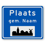 Plaatsnaambord 1000x800mm RVV H01b - Begin bebouwde kom