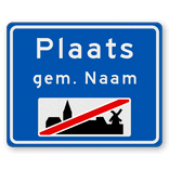 Plaatsnaambord 1000x800mm RVV H02b - Einde bebouwde kom