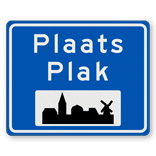 Plaatsnaambord 1000x800mm RVV H01c - Begin bebouwde kom