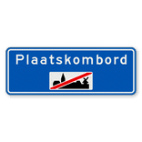Plaatsnaambord 1800x650mm RVV H02a - Einde bebouwde kom